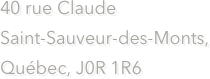 40 rue Claude
Saint-Sauveur-des-Monts, Québec, J0R 1R6